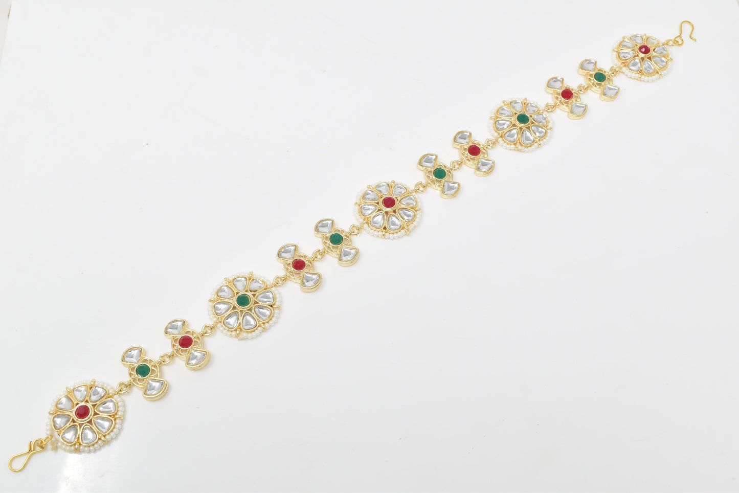 Rajputi Borla Mangtikka studded with Pearl Stone for women