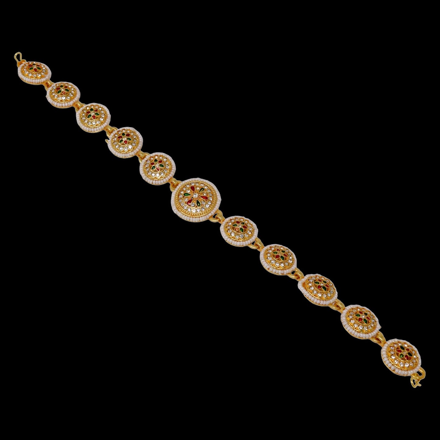 Traditional Indian Mathapatti - Gold Plated with Gemstones for Weddings & Special Occasions