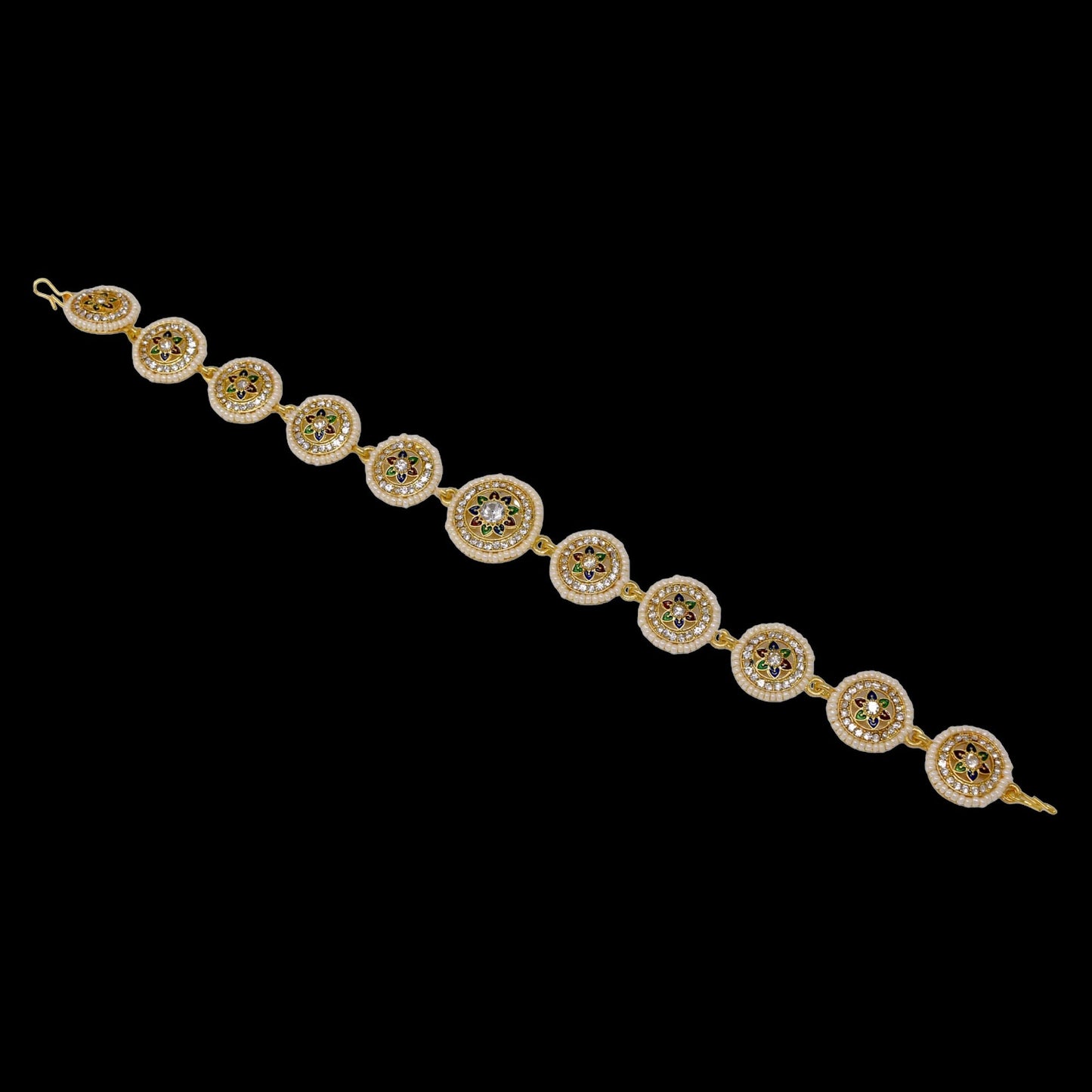 Traditional Indian Mathapatti - Gold Plated with Gemstones for Weddings & Special Occasions