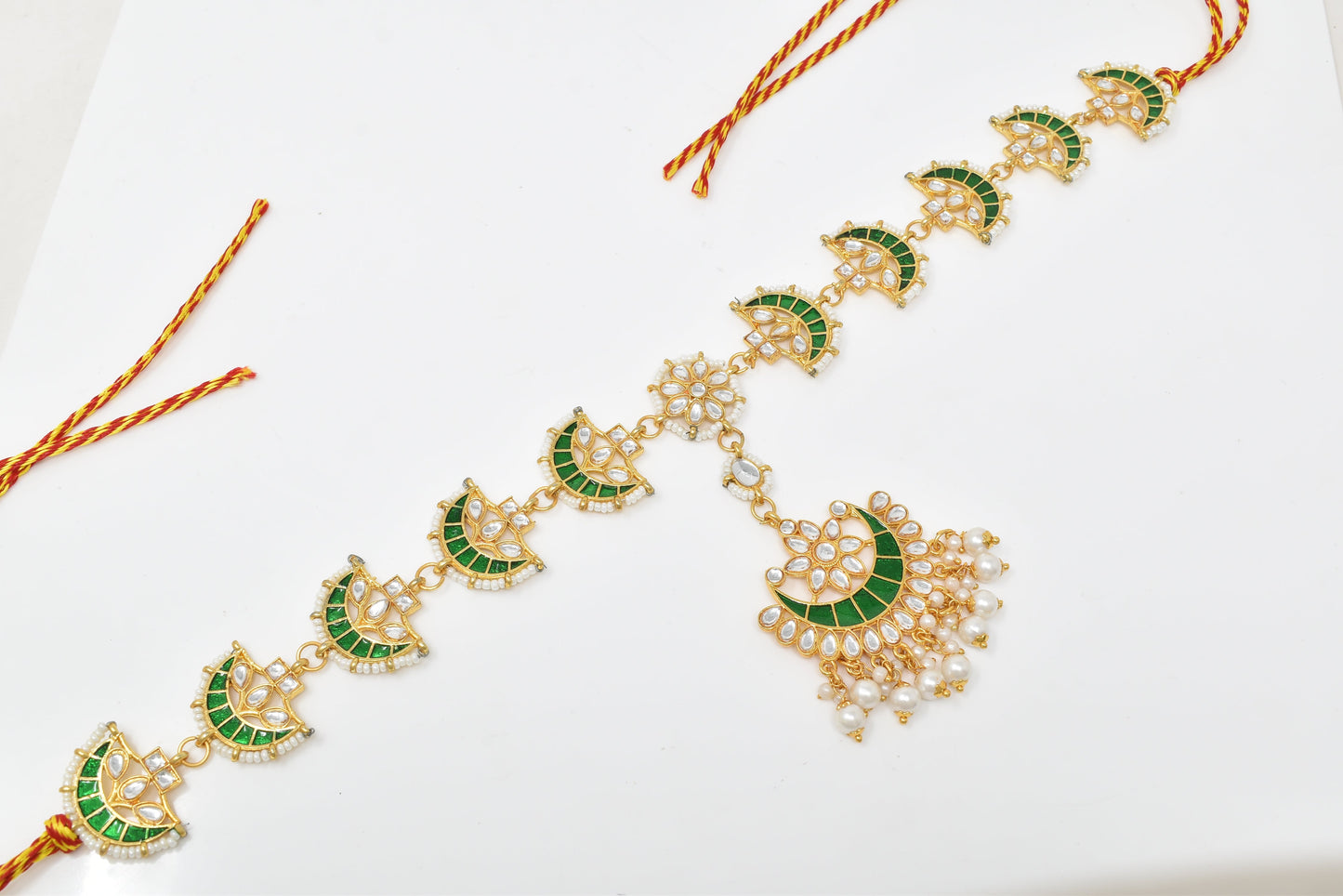 Rajputi Borla Mangtikka studded with Pearl Stone for women