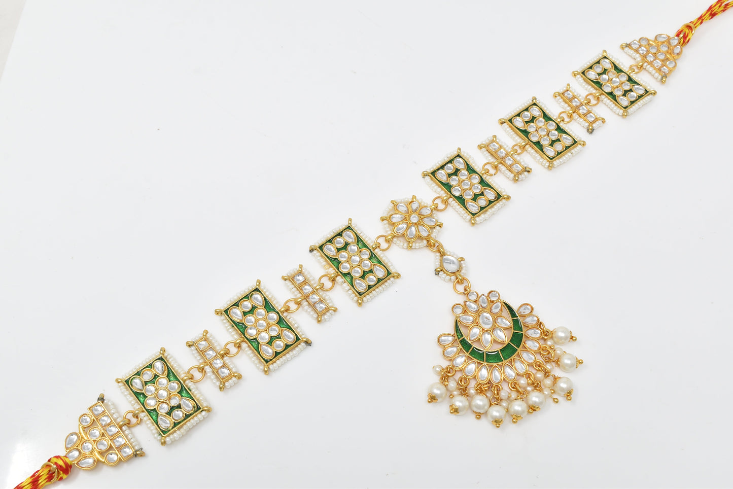 Rajputi Borla Mangtikka studded with Pearl Stone for women