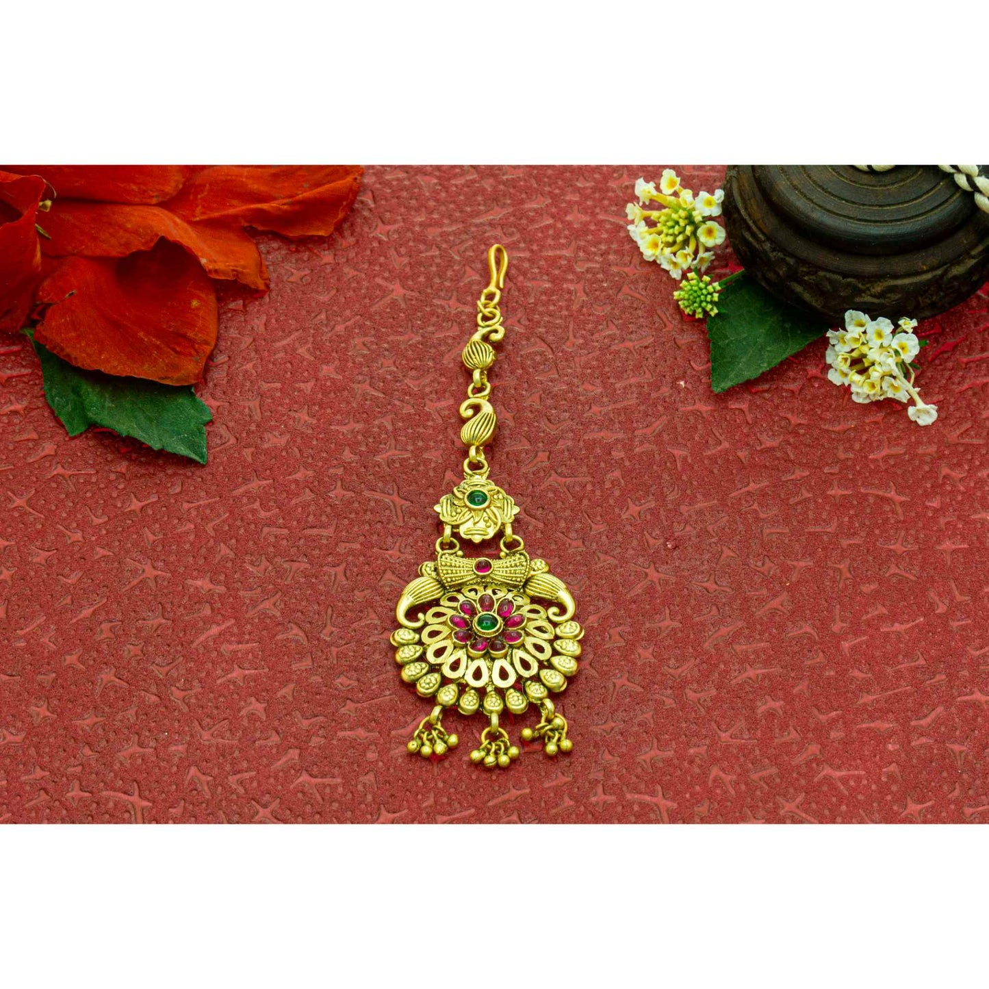 Rajputi Mangtikka studded with Pearl Stone for women