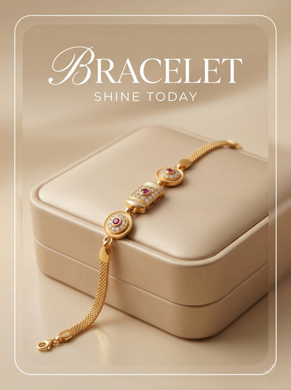 Gold Plated Stylish AD Studded Minimal Lightweight Bracelet