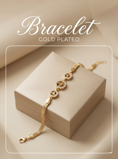 Gold Plated Stylish AD Studded Minimal Lightweight Bracelet