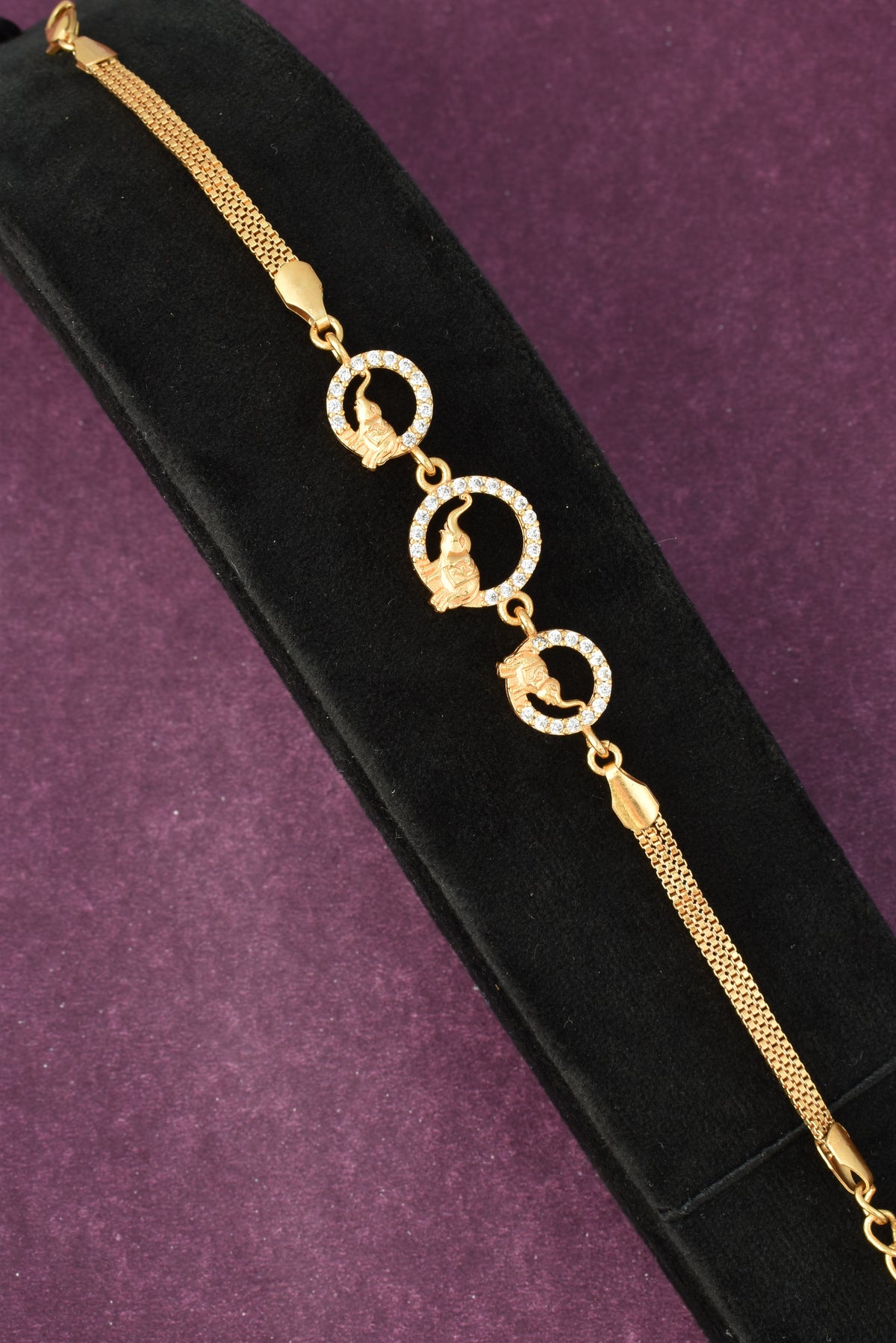 Gold Plated Stylish AD Studded Minimal Lightweight Bracelet
