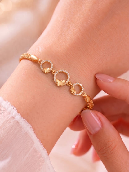 Gold Plated Stylish AD Studded Minimal Lightweight Bracelet