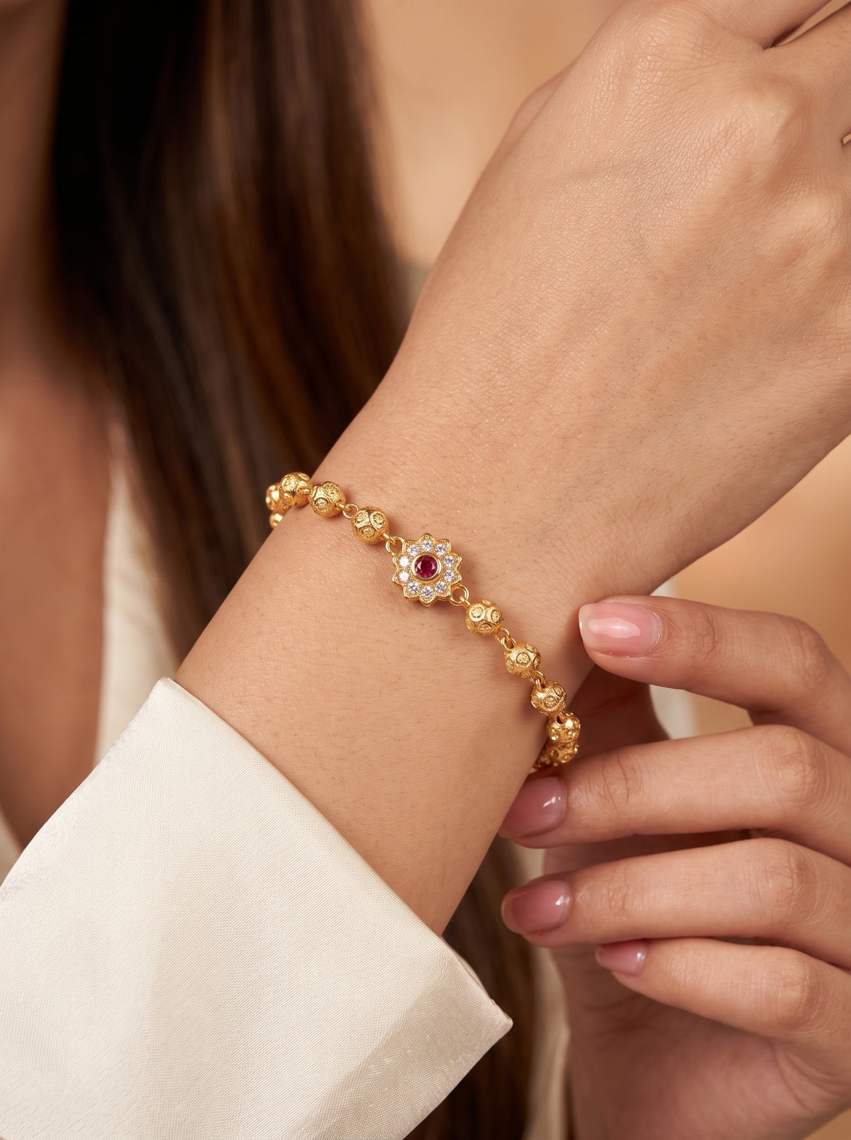 Stone Studded Minimal Stylish Bracelet for Women and Girls