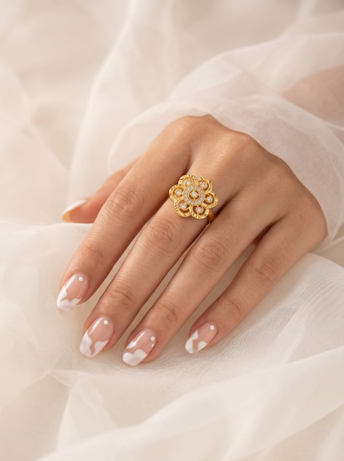 Elegant Gold-Toned Lightweight Designer Stylish Ring for Women and Girls