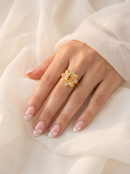 Elegant Gold-Toned Lightweight Designer Stylish Ring for Women and Girls