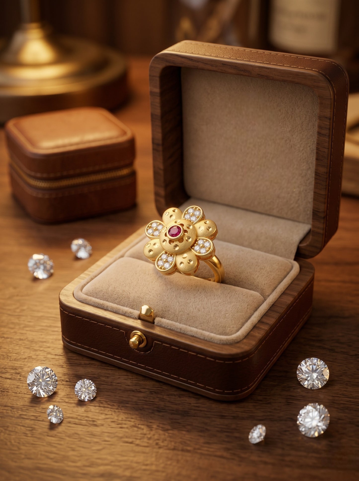 Elegant Gold-Toned Lightweight Designer Stylish Ring for Women and Girls