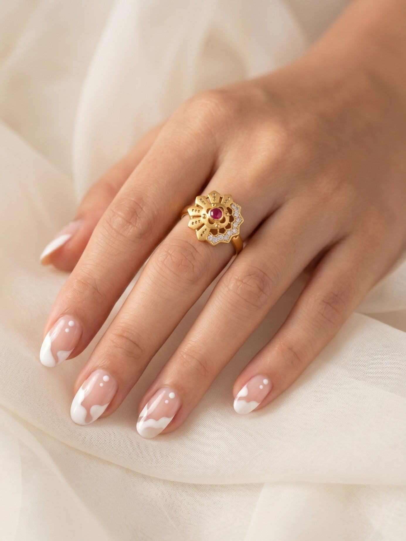 Elegant Gold-Toned Lightweight Designer Stylish Ring for Women and Girls