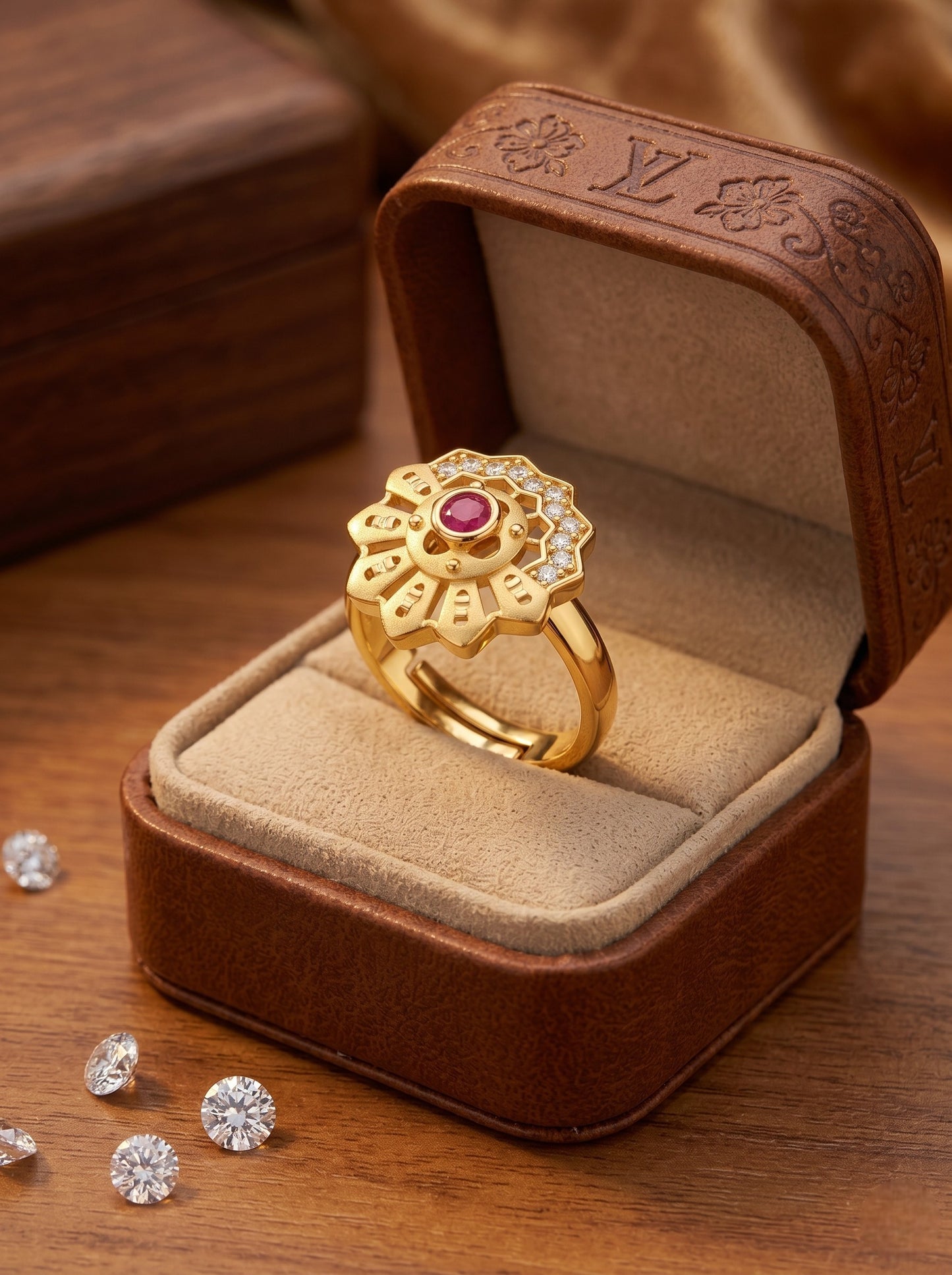 Elegant Gold-Toned Lightweight Designer Stylish Ring for Women and Girls