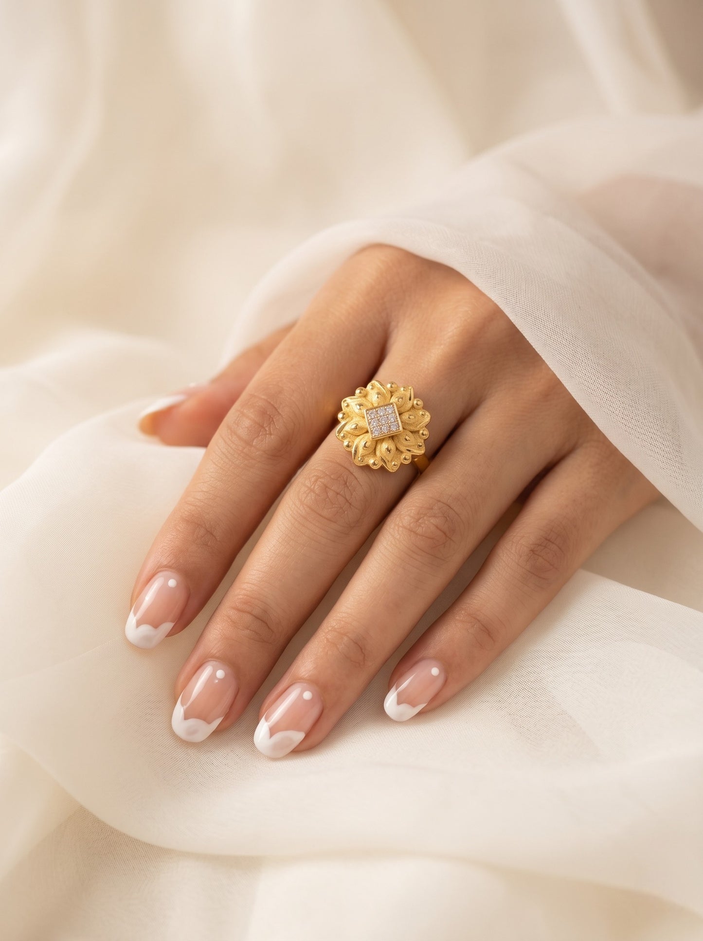 Elegant Gold-Toned Lightweight Designer Stylish Ring for Women and Girls