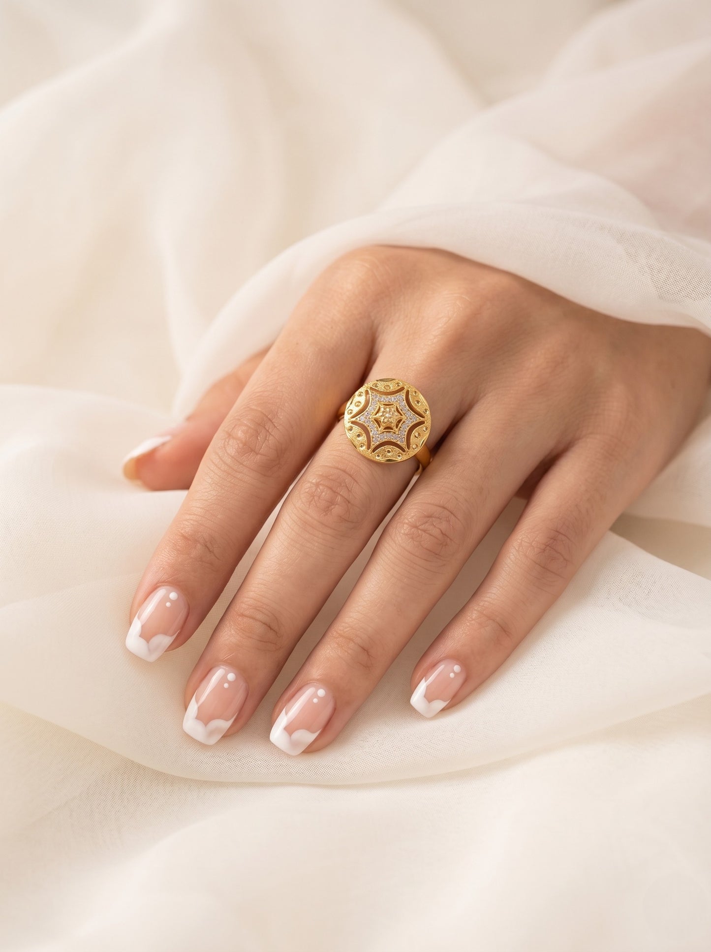 Elegant Gold-Toned Lightweight Designer Stylish Ring for Women and Girls