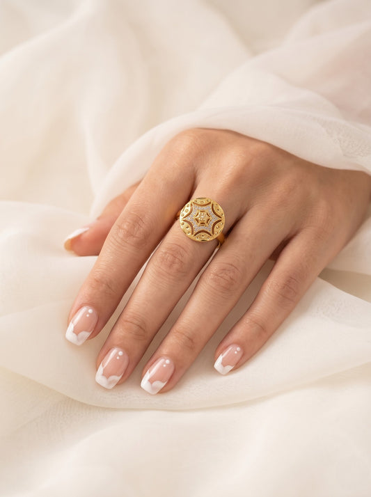Elegant Gold-Toned Lightweight Designer Stylish Ring for Women and Girls