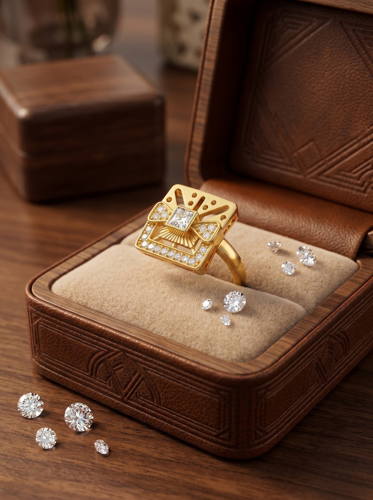 Elegant Gold-Toned Lightweight Designer Stylish Ring for Women and Girls