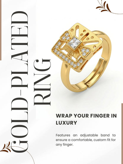 Elegant Gold-Toned Lightweight Designer Stylish Ring for Women and Girls
