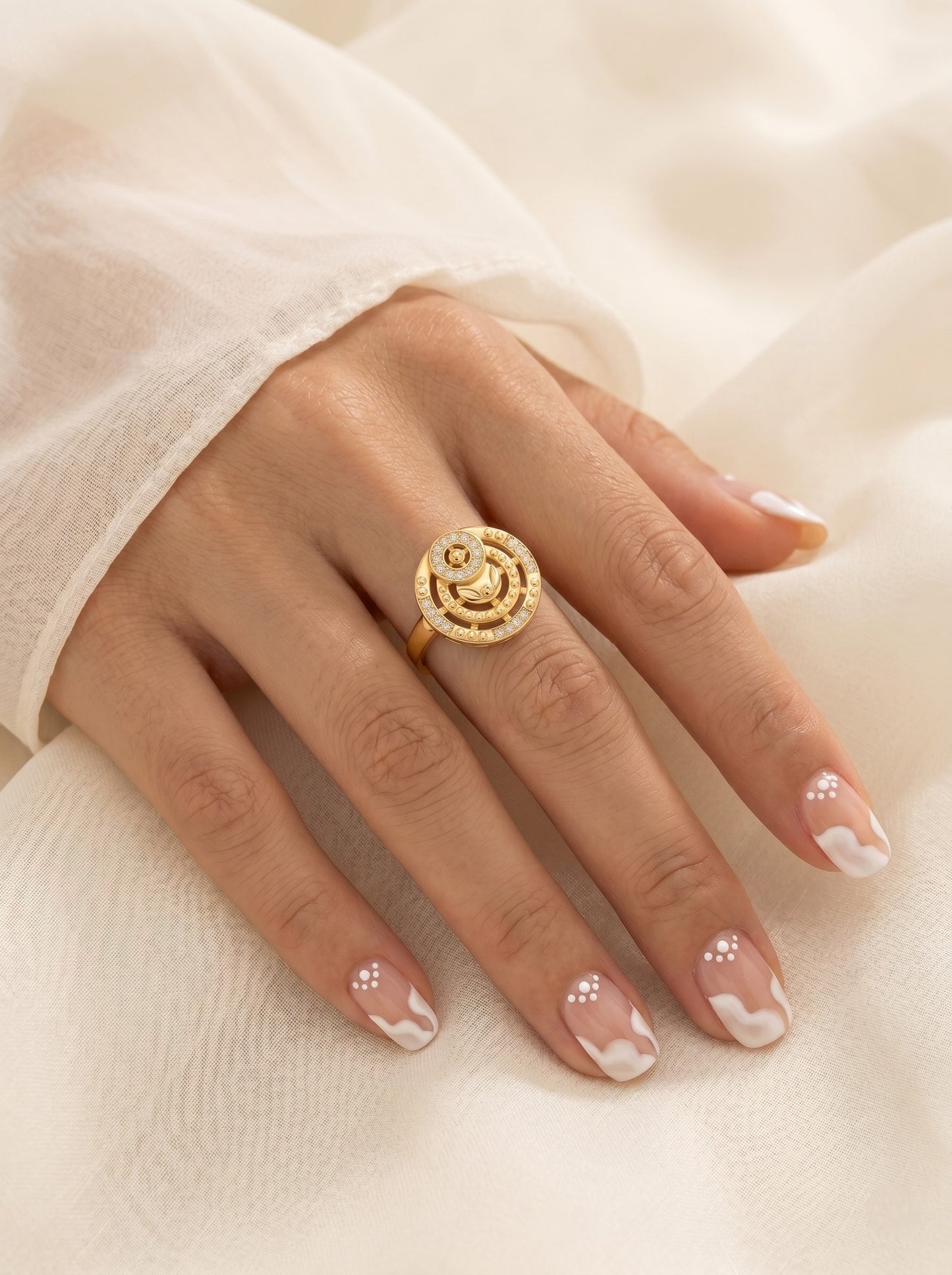 Elegant Gold-Toned Lightweight Designer Stylish Ring for Women and Girls