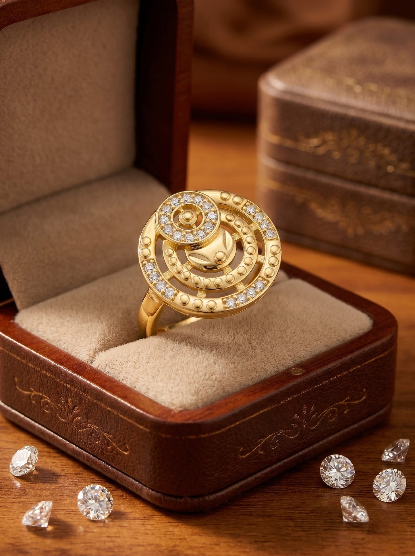 Elegant Gold-Toned Lightweight Designer Stylish Ring for Women and Girls