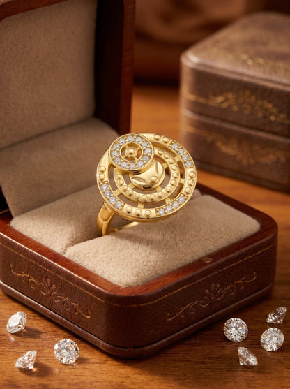 Elegant Gold-Toned Lightweight Designer Stylish Ring for Women and Girls