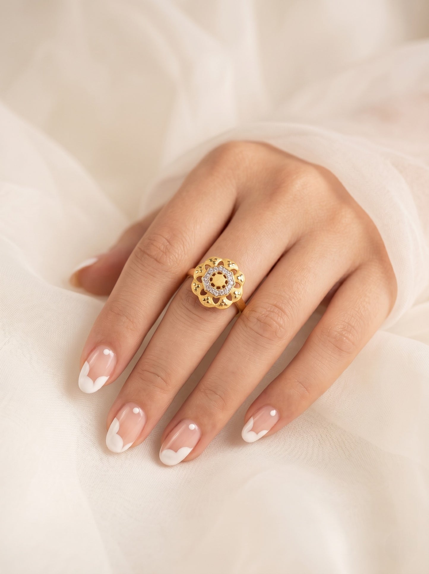 Elegant Gold-Toned Lightweight Designer Stylish Ring for Women and Girls