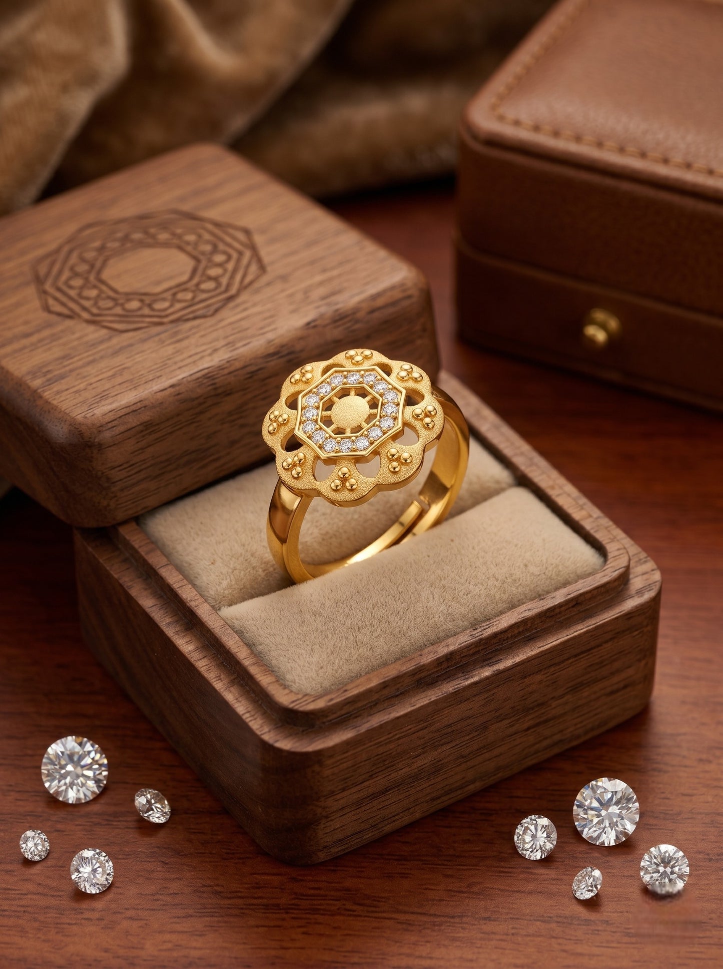 Elegant Gold-Toned Lightweight Designer Stylish Ring for Women and Girls
