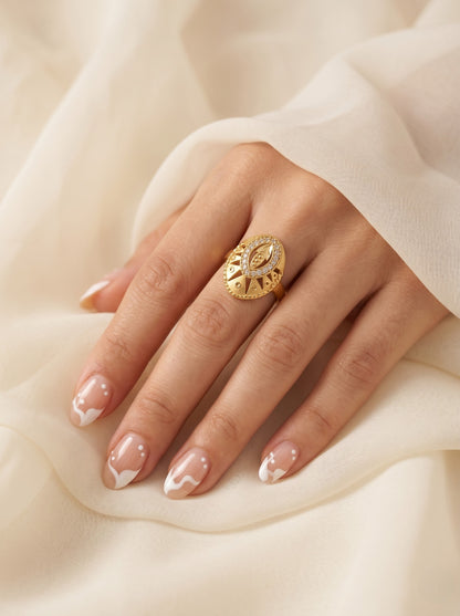 Elegant Gold-Toned Lightweight Designer Stylish Ring for Women and Girls