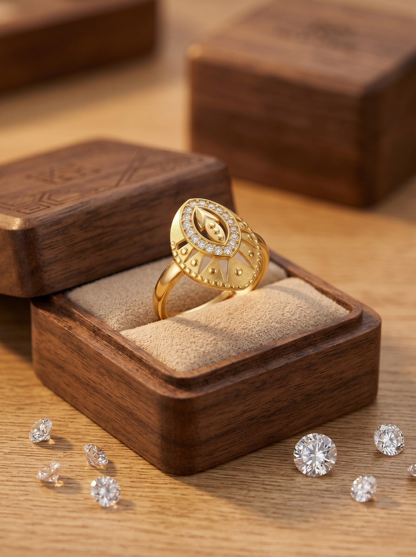 Elegant Gold-Toned Lightweight Designer Stylish Ring for Women and Girls