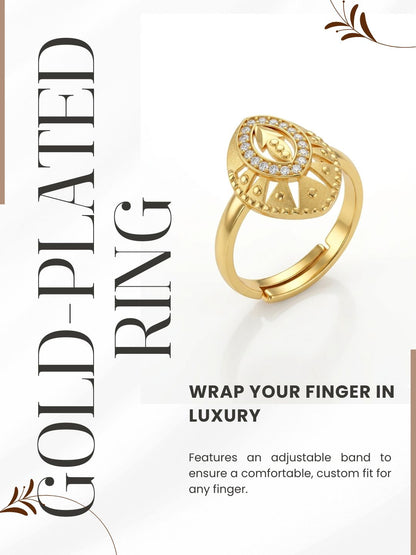 Elegant Gold-Toned Lightweight Designer Stylish Ring for Women and Girls