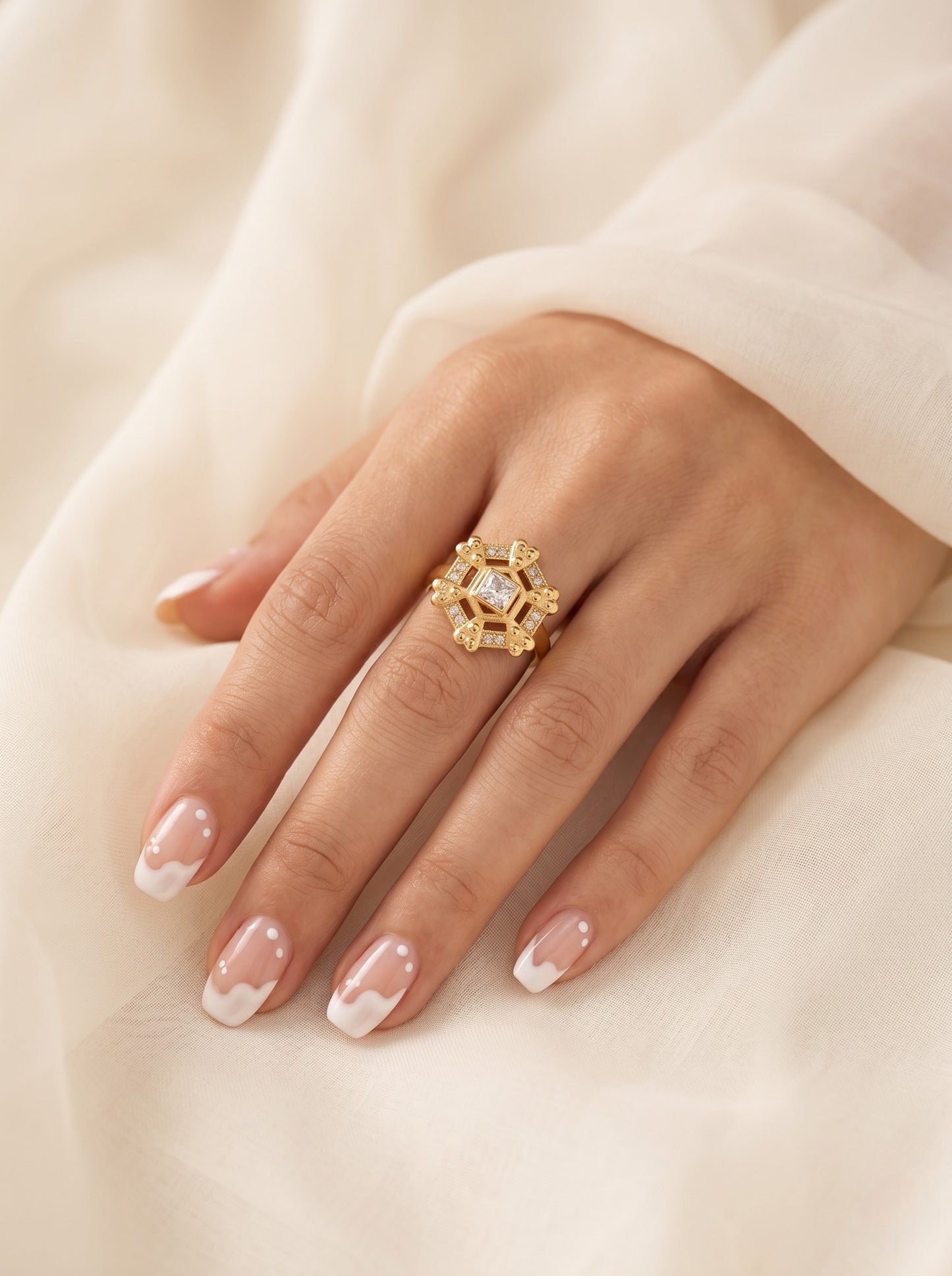 Elegant Gold-Toned Lightweight Designer Stylish Ring for Women and Girls