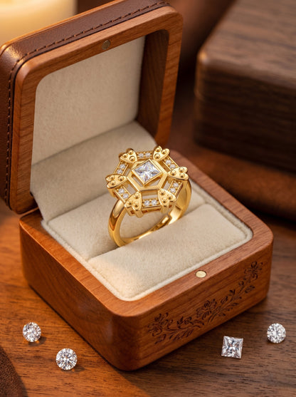 Elegant Gold-Toned Lightweight Designer Stylish Ring for Women and Girls