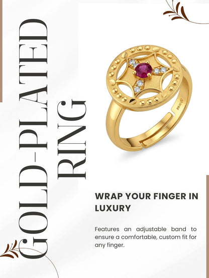 Elegant Gold-Toned Lightweight Designer Stylish Ring for Women and Girls