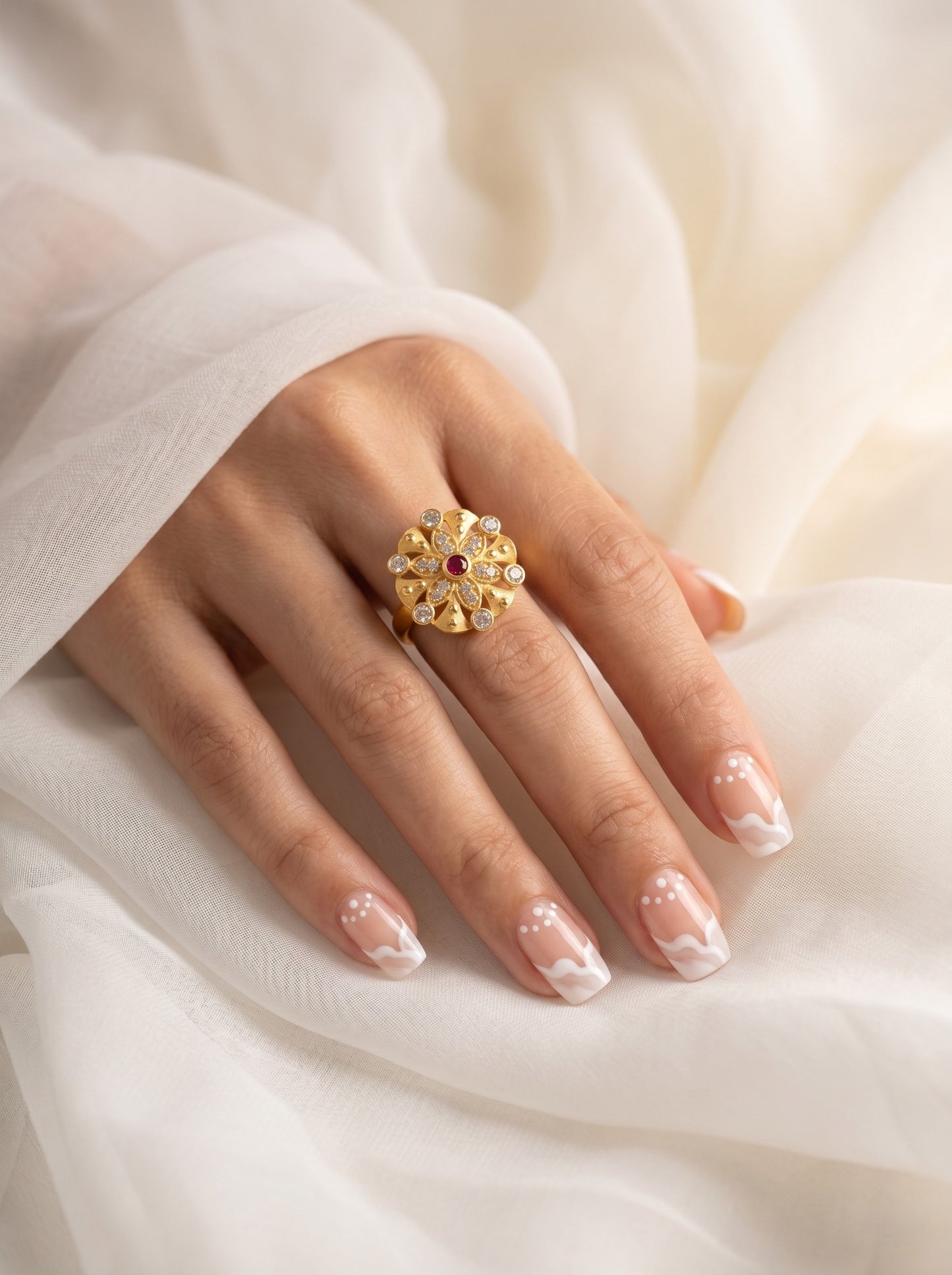 Elegant Gold-Toned Lightweight Designer Stylish Ring for Women and Girls