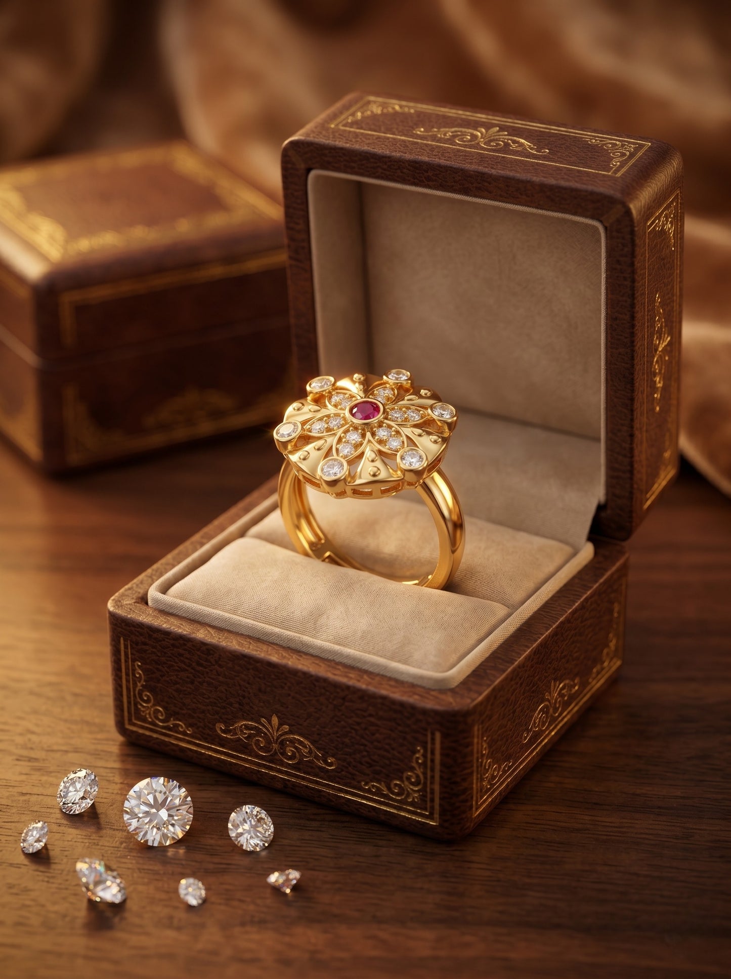 Elegant Gold-Toned Lightweight Designer Stylish Ring for Women and Girls