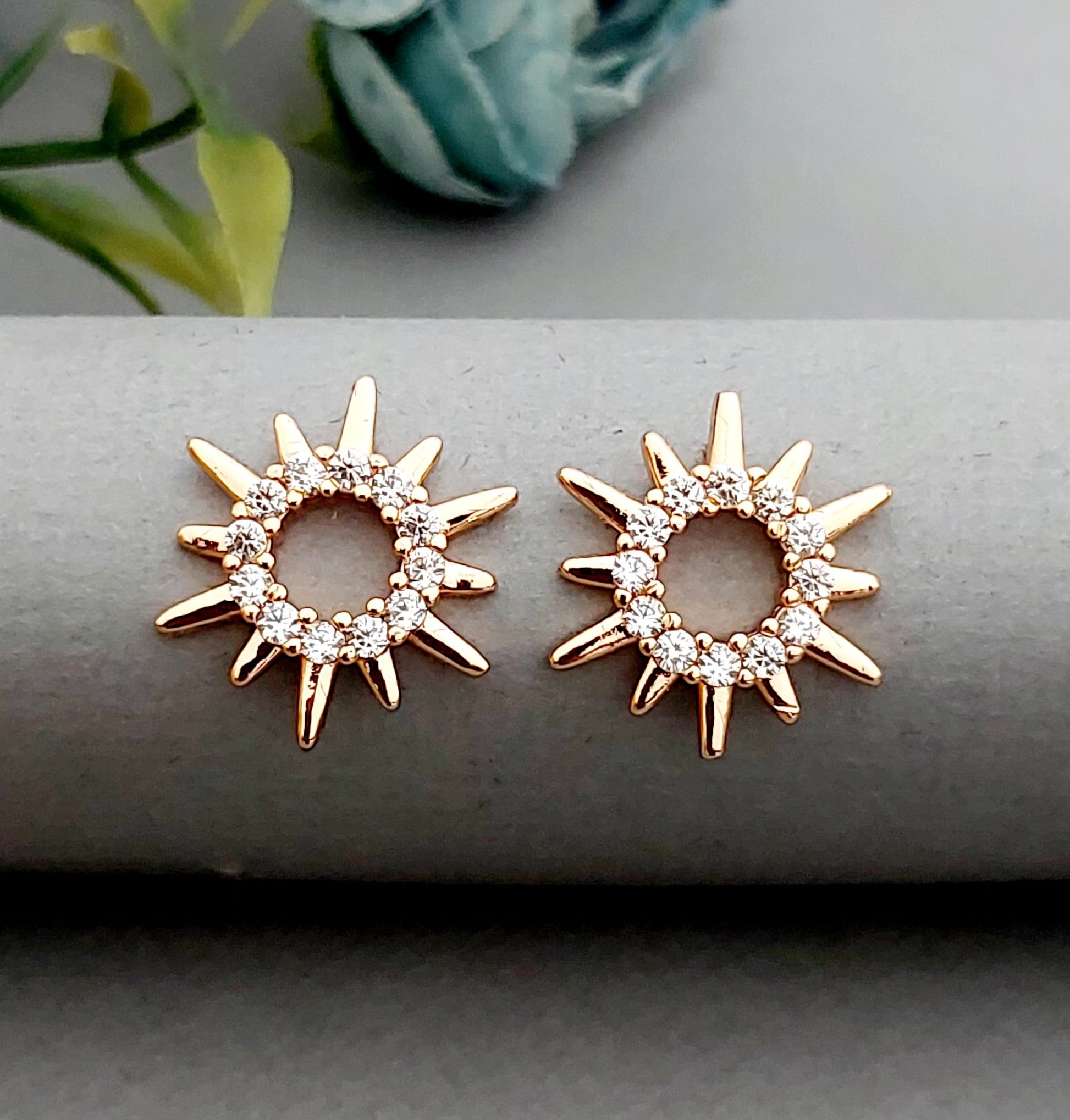 Rosegold earrings,studs,earrings for women,tops for women,latest earring,partywear stud earring