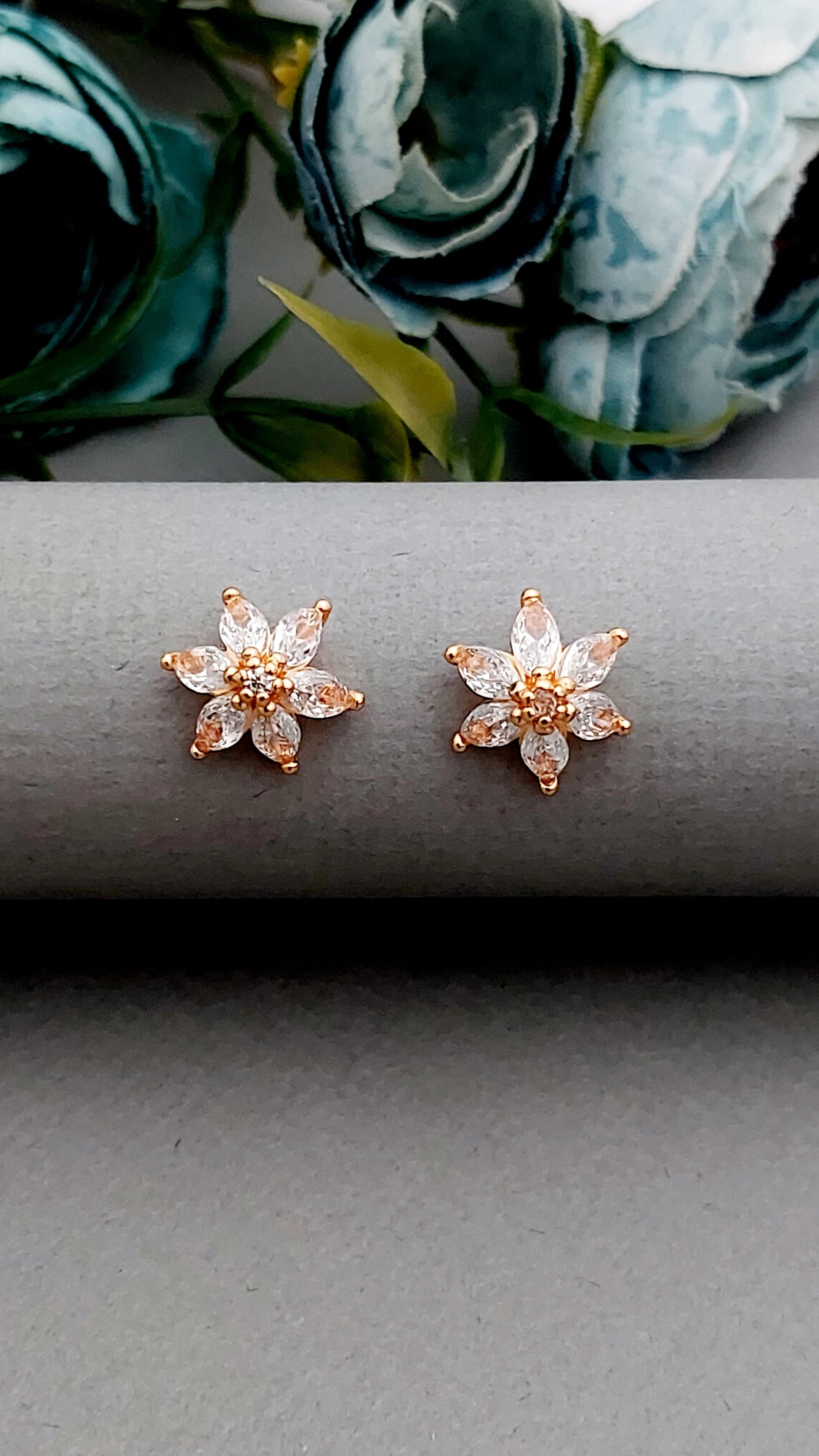 Classic Rose Gold AD Studs – Must Fashion-Forward AD Stud Earrings
