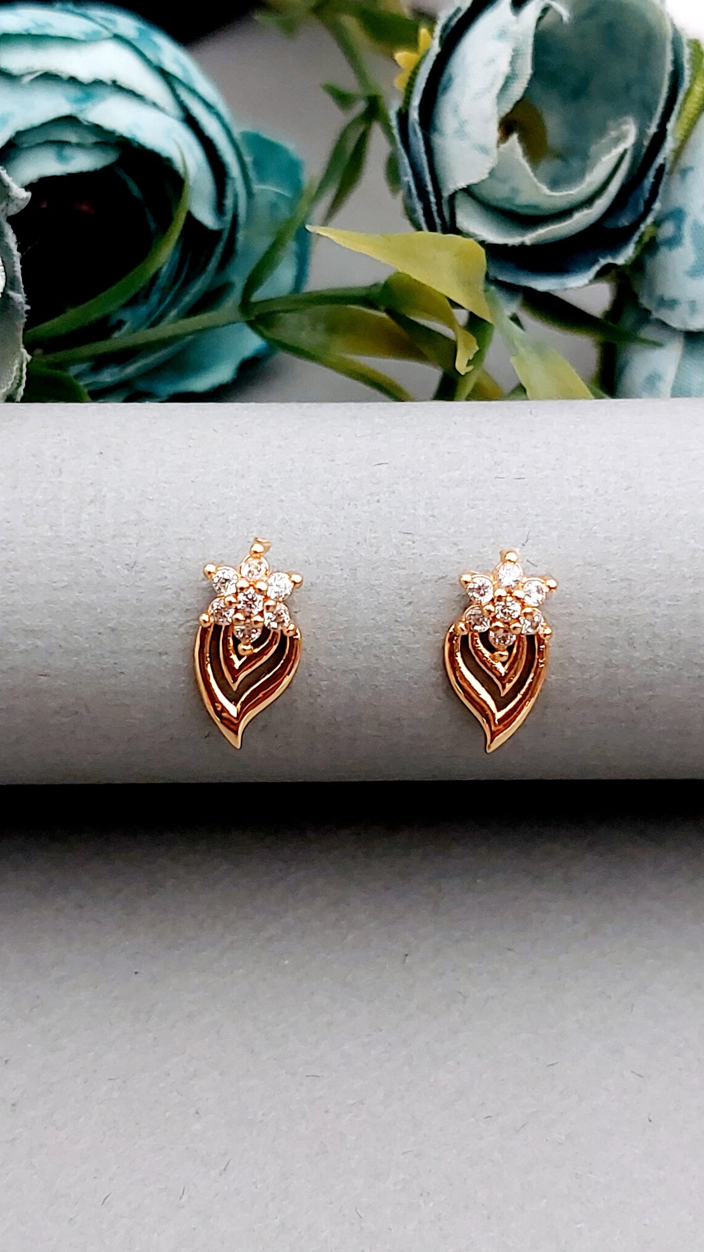 Rosegold earrings,studs,earrings for women,tops for women,latest earring,partywear stud earring
