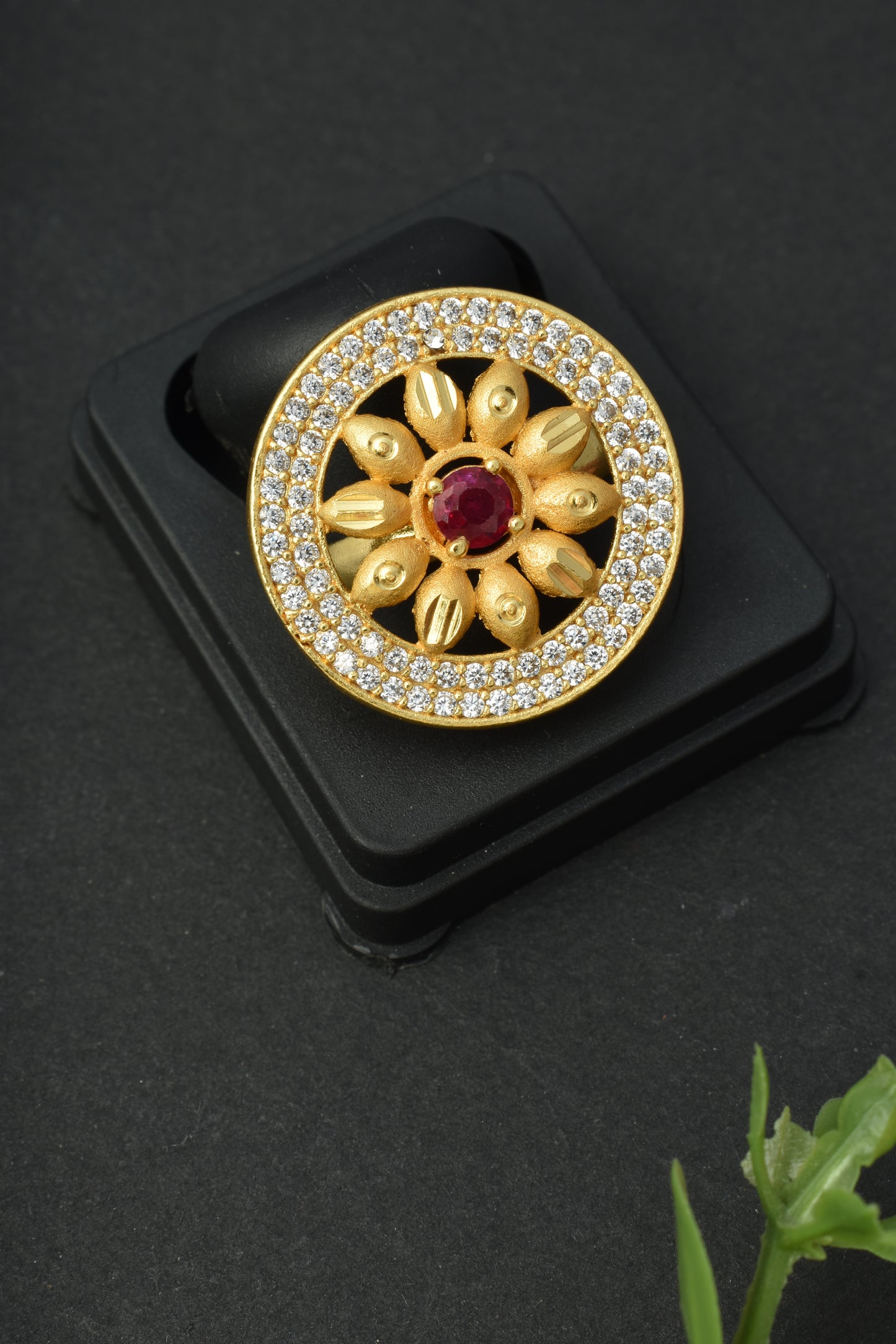 Women's Traditional Ethnic Statement Ring for Festive, Wedding