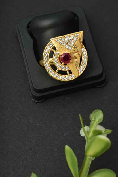 Women's Traditional Ethnic Statement Ring for Festive, Wedding