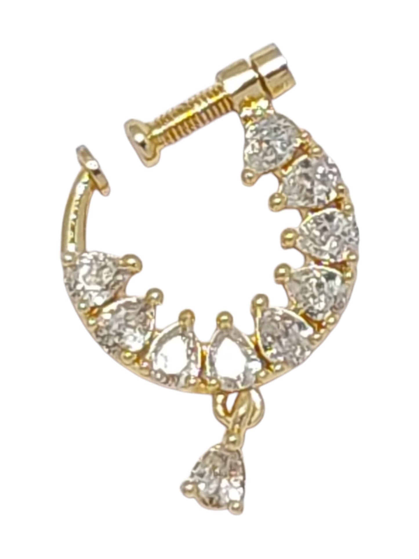 nath,nathni nosepin,nosering,no need piercing nath,screwed nosepin