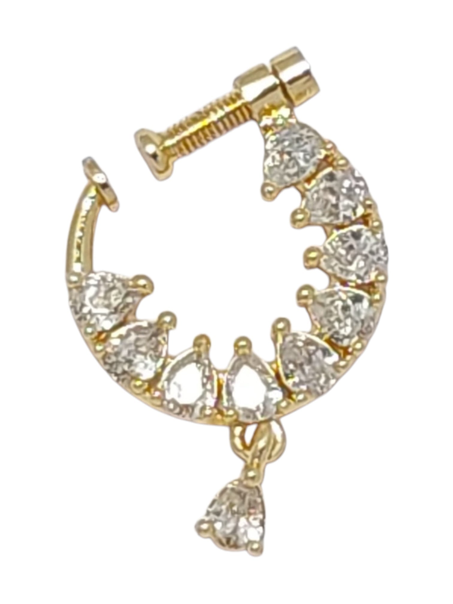 nath,nathni nosepin,nosering,no need piercing nath,screwed nosepin