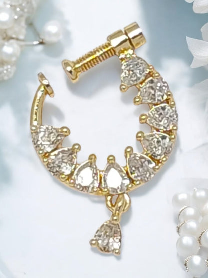 nath,nathni nosepin,nosering,no need piercing nath,screwed nosepin