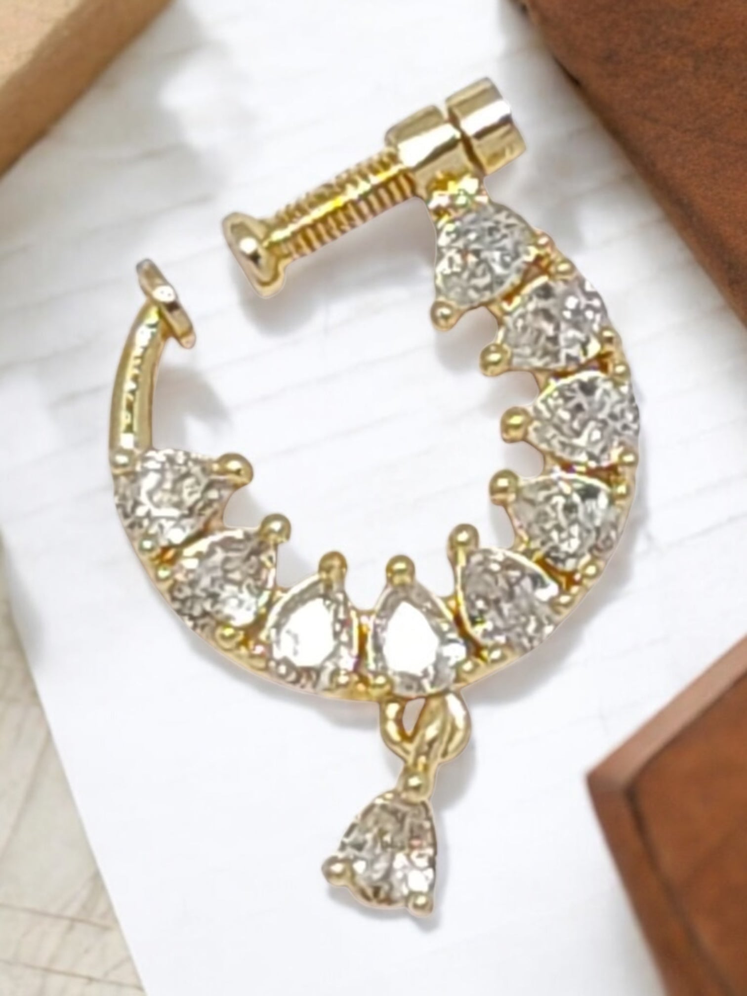 nath,nathni nosepin,nosering,no need piercing nath,screwed nosepin