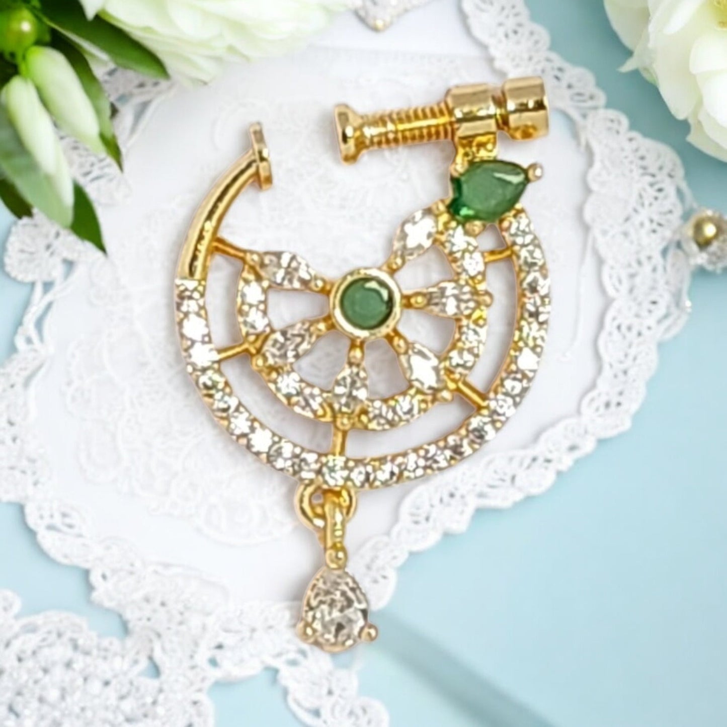 nath,nathni nosepin,nosering,no need piercing nath,screwed nosepin