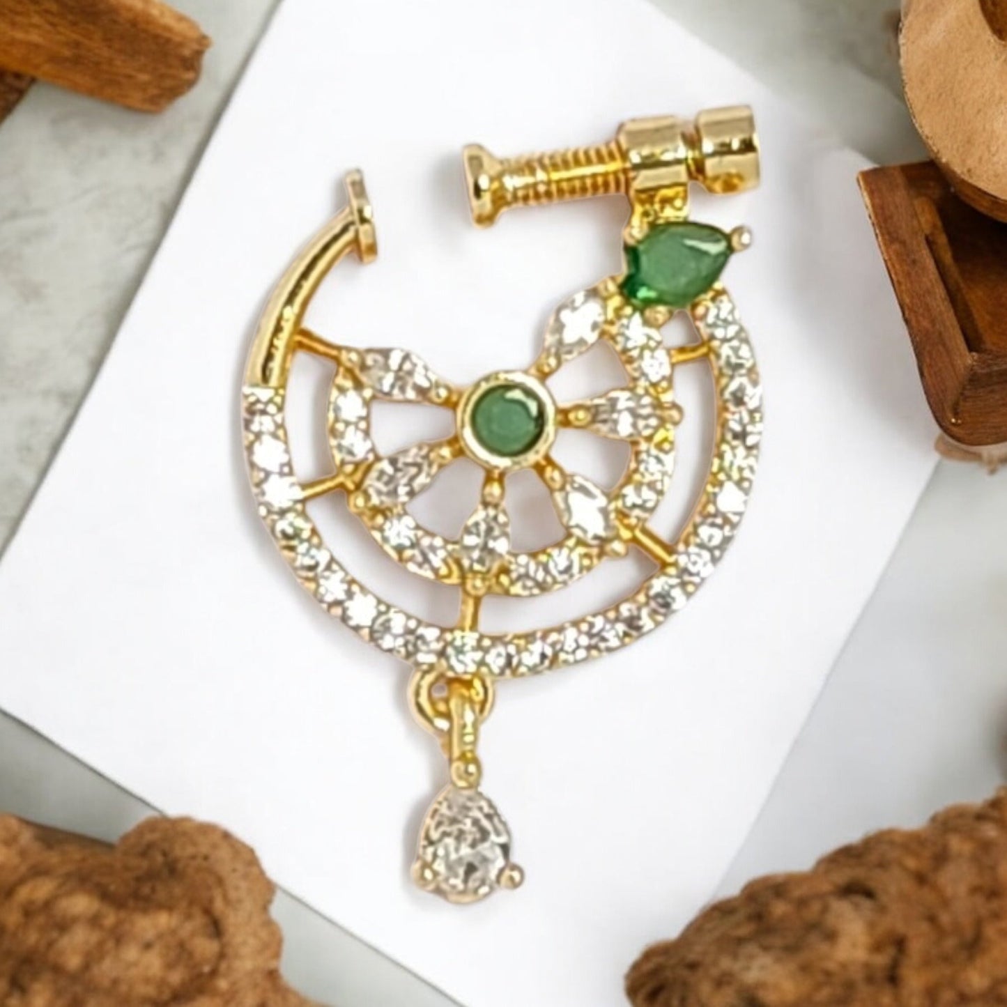 nath,nathni nosepin,nosering,no need piercing nath,screwed nosepin