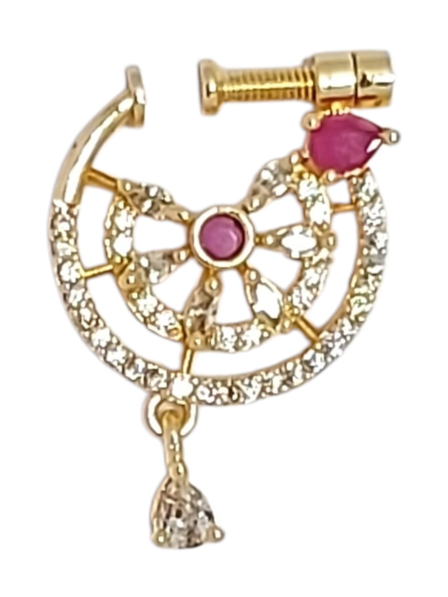 nath,nathni nosepin,nosering,no need piercing nath,screwed nosepin