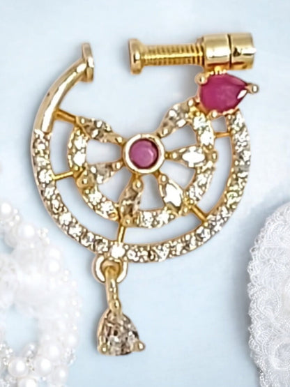 nath,nathni nosepin,nosering,no need piercing nath,screwed nosepin