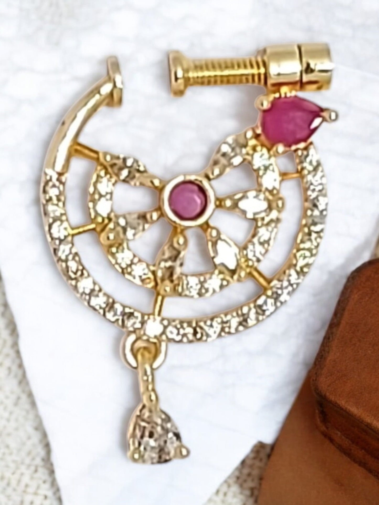 nath,nathni nosepin,nosering,no need piercing nath,screwed nosepin