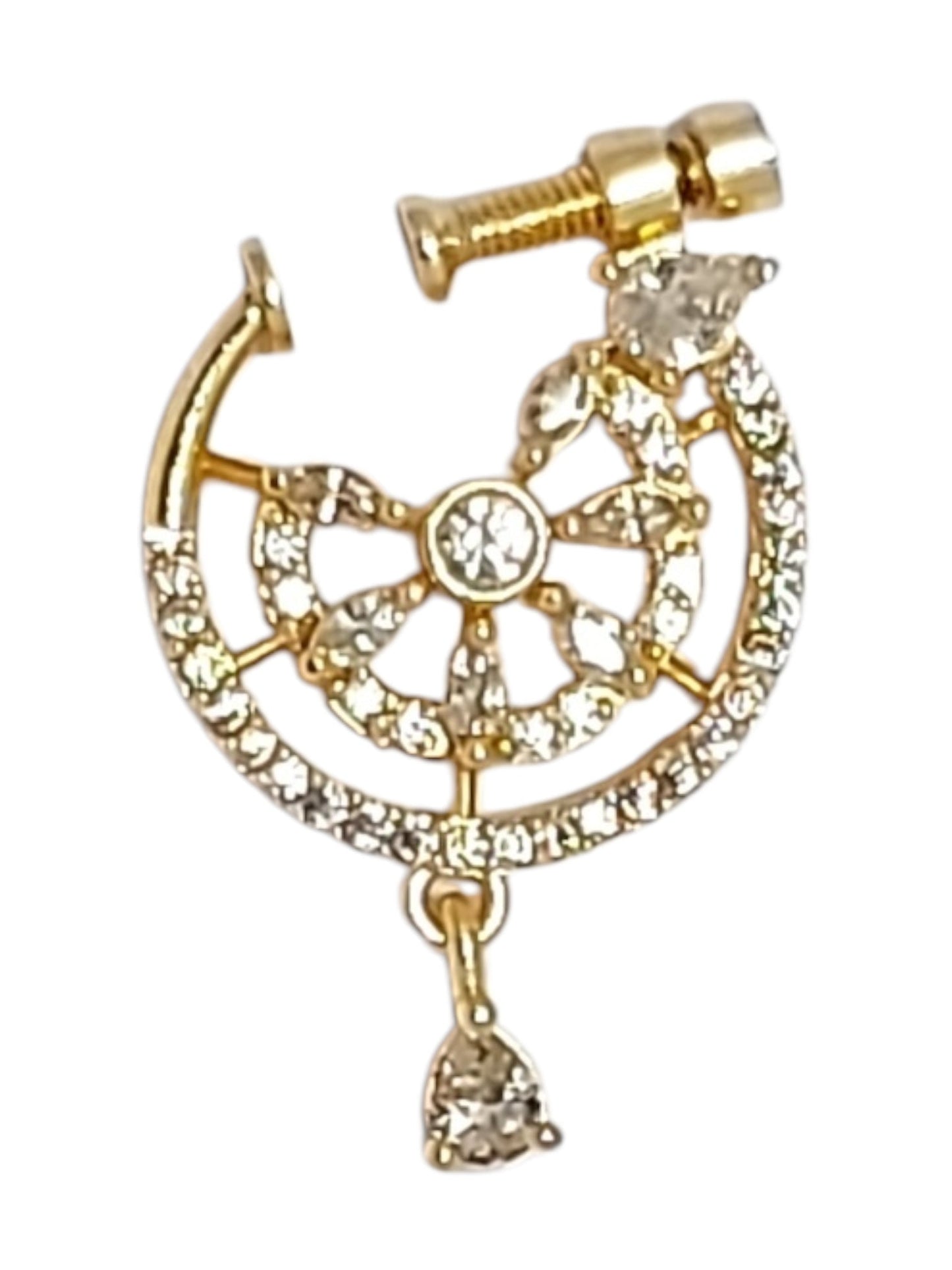 nath,nathni nosepin,nosering,no need piercing nath,screwed nosepin