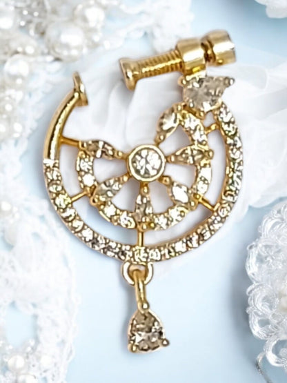 nath,nathni nosepin,nosering,no need piercing nath,screwed nosepin